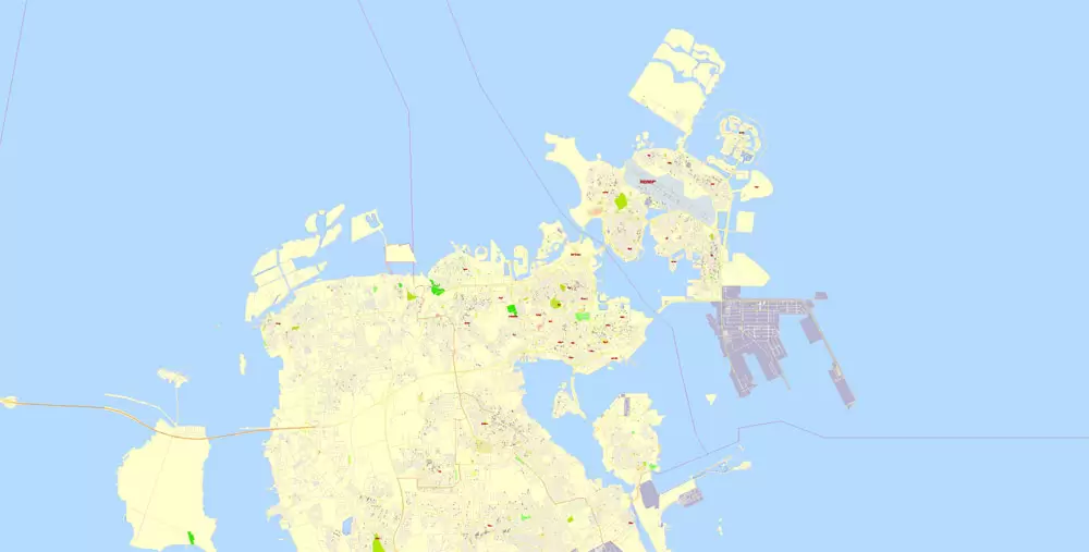 City Map Bahrain Vector Urban Plan Adobe Illustrator Editable Street Map