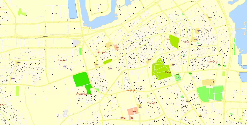 City Map Bahrain Vector Urban Plan Adobe Illustrator Editable Street Map