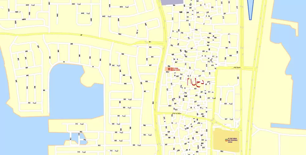 City Map Bahrain Vector Urban Plan Adobe Illustrator Editable Street Map
