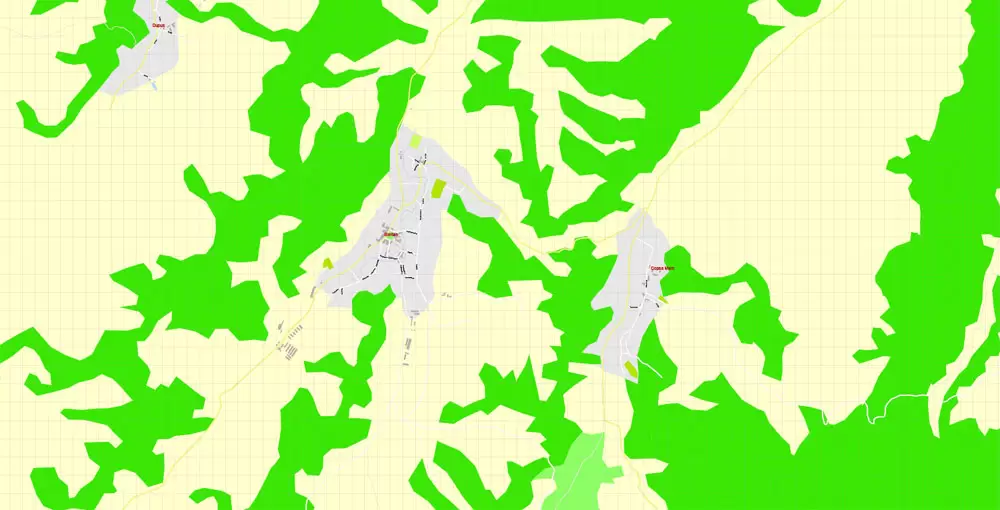 Printable Vector Map Biertan Romania, exact detailed City Plan, Scale 1:3256, editable Layered Adobe Illustrator Street Map, 6 Mb ZIP