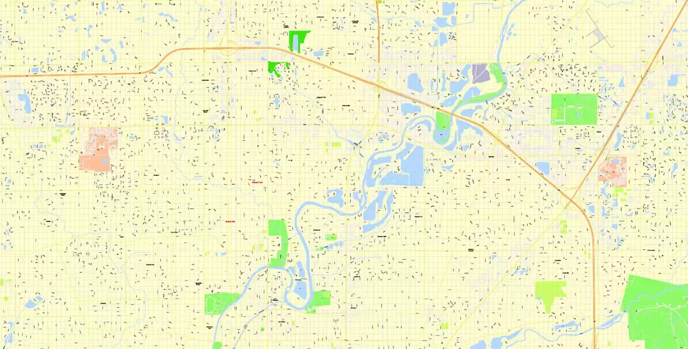 Indianapolis Map US, exact vector City Plan scale 1:3608 full editable CorelDraw Street Map