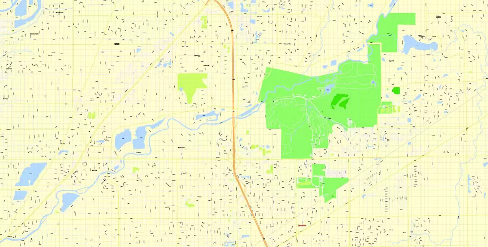 Indianapolis Map US, exact vector City Plan scale 1:3608 full editable CorelDraw Street Map