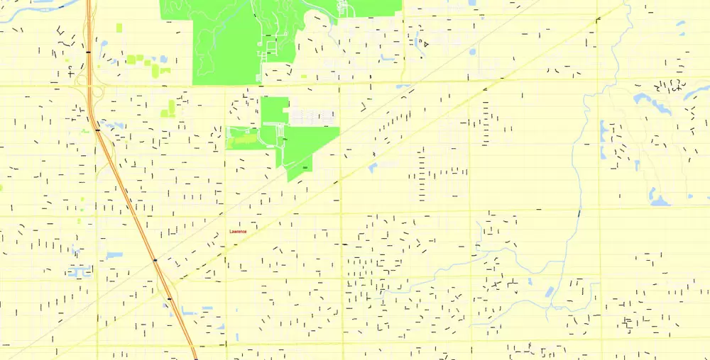 Indianapolis Map US, exact vector City Plan scale 1:3608 full editable CorelDraw Street Map