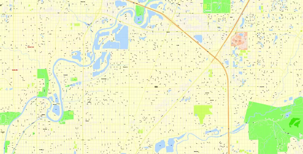 Indianapolis Map US, exact vector City Plan scale 1:3608 full editable CorelDraw Street Map