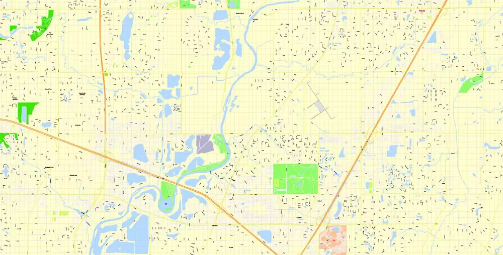 Indianapolis Map US, exact vector City Plan scale 1:3608 full editable CorelDraw Street Map