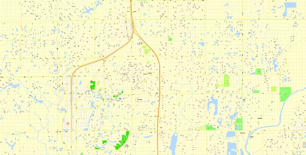 Indianapolis Map US, exact vector City Plan scale 1:3608 full editable CorelDraw Street Map