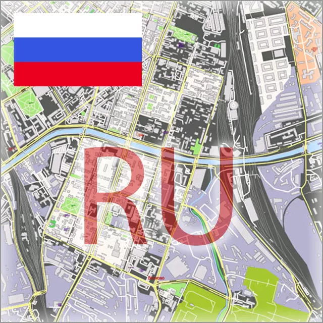 Russia City Plans Vector Street maps in the Adobe Illustrator PDF