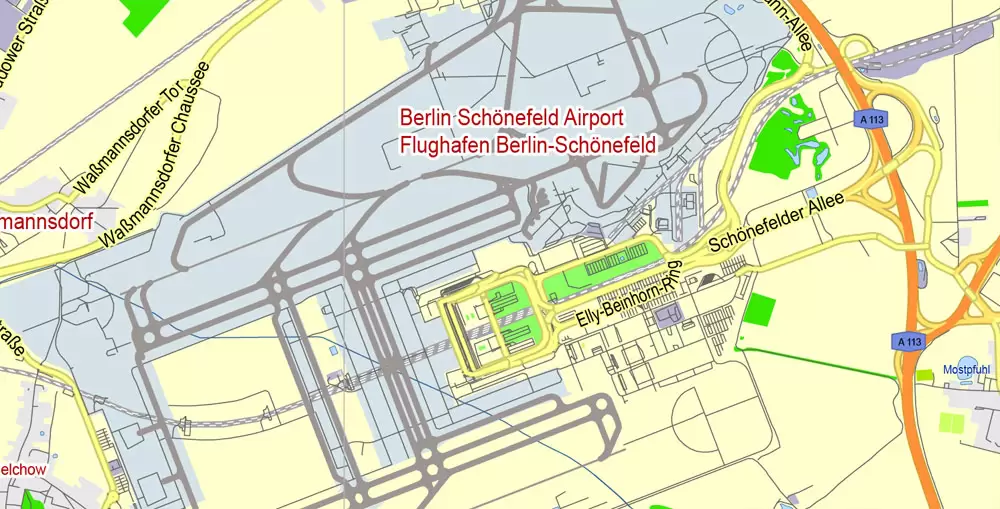 Berlin Map Vector Germany Printable exact City Plan scale 1:45731 editable Adobe Illustrator Street Map in layers
