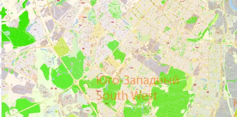 Москва Moscow Map Vector Russia English names exact extra detailed City Plan editable Adobe Illustrator Street Map in layers + admin areas + Subway Map