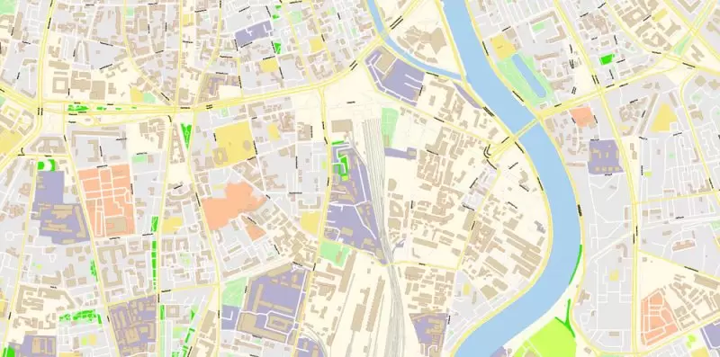 Москва Moscow Map Vector Russia English names exact extra detailed City Plan editable Adobe Illustrator Street Map in layers + admin areas + Subway Map
