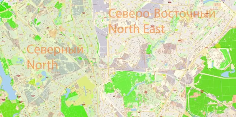 Москва Moscow Map Vector Russia English names exact extra detailed City Plan editable Adobe Illustrator Street Map in layers + admin areas + Subway Map