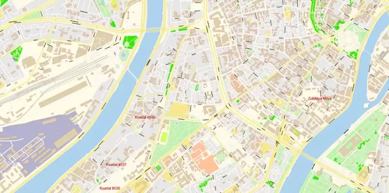 Москва Moscow Map Vector Russia English names exact extra detailed City Plan editable Adobe Illustrator Street Map in layers + admin areas + Subway Map