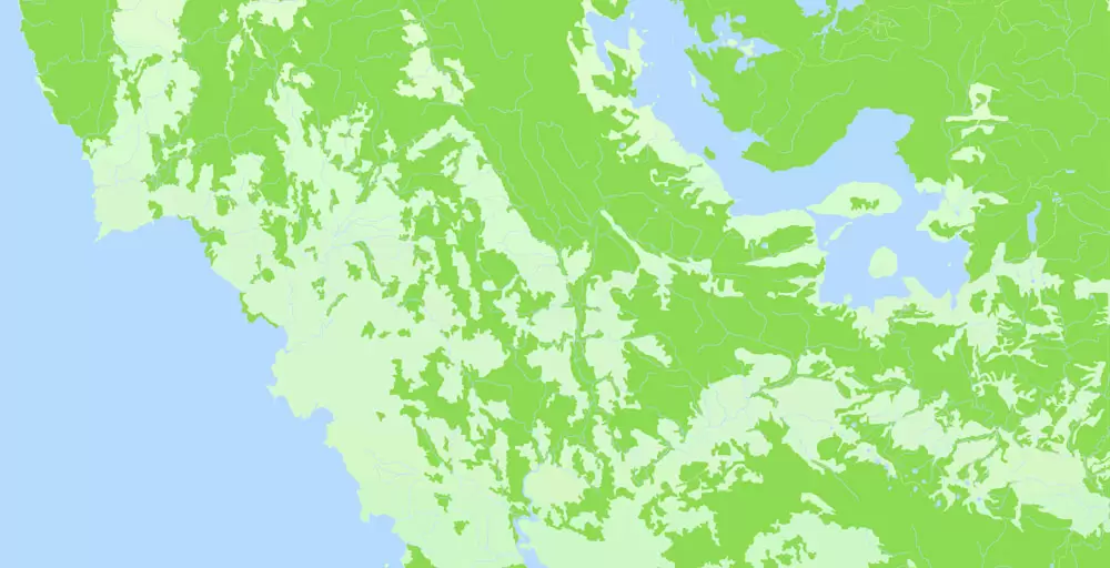 Printable Vector Map Tasmania Full Extra Detailed exact Islands Plan scale 1:3512 editable Adobe Illustrator Street Roads Map in layers