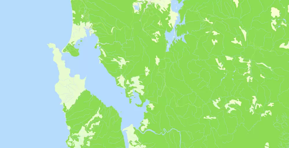 Printable Vector Map Tasmania Full Extra Detailed exact Islands Plan scale 1:3512 editable Adobe Illustrator Street Roads Map in layers