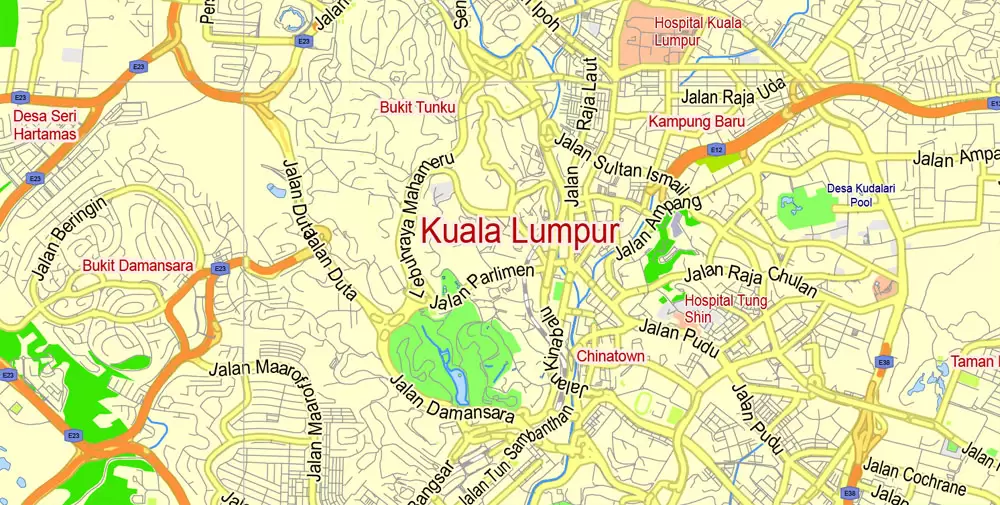 Kuala Lumpur, Map, Street Map Kuala Lumpur, Print, Printing, Design, City Map Kuala Lumpur, City Plan Kuala Lumpur, Urban Plan Kuala Lumpur, Editable Map Kuala Lumpur, Tourist Map Kuala Lumpur, Vector Map Kuala Lumpur, Illustrator Map Kuala Lumpur, Graphic Design, Road Map Kuala Lumpur, CorelDraw Map Kuala Lumpur, printable map Kuala Lumpur, Map Kuala Lumpur for Printing