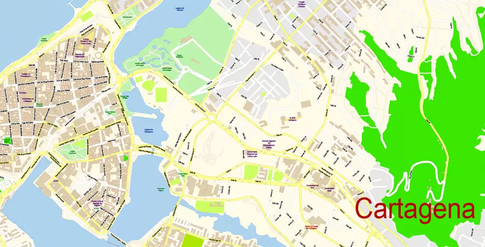 Urban plan Cartagena Colombia: Digital Cartography