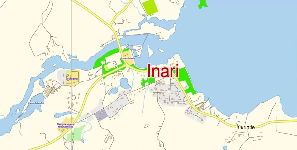 Urban plan Inari Ivalo Saariselka PDF Vector Map