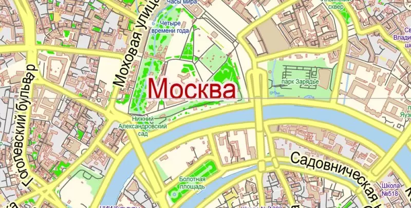 Москва Moscow PDF Map Vector Russia Russian Names City Plan Low Detailed editable Adobe PDF Street Map in layers
