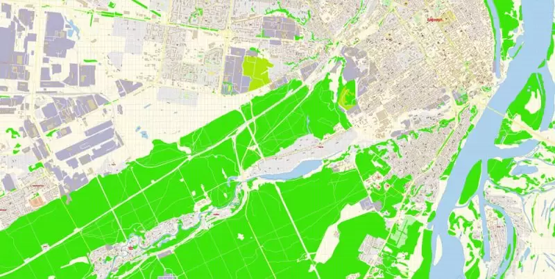 Барнаул + Новоалтайск векторная карта Россия подробная редактируемая в слоях, Adobe Illuetrator