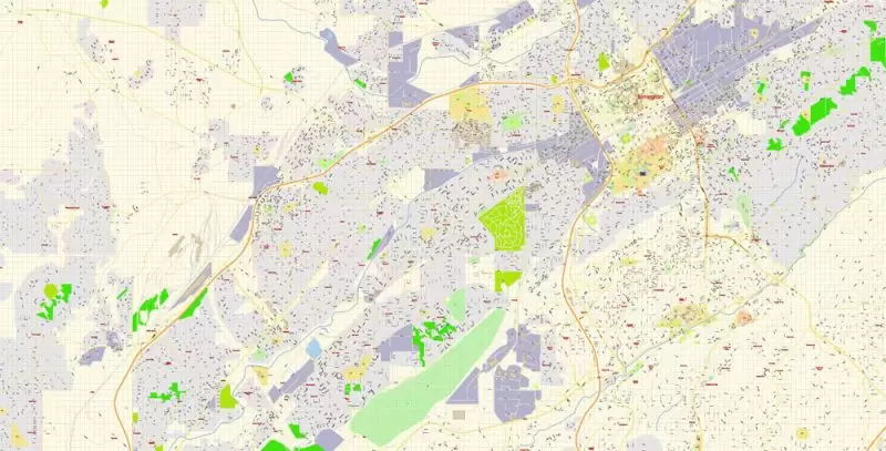 Birmingham Map Vector Exact City Plan + University of Alabama detailed Street Map Adobe Illustrator in layers