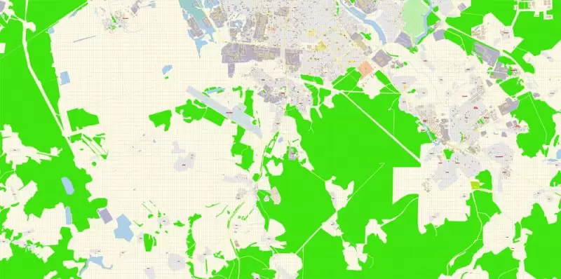 Иваново векторная карта города подробная редактируемая в слоях Adobe Illustrator