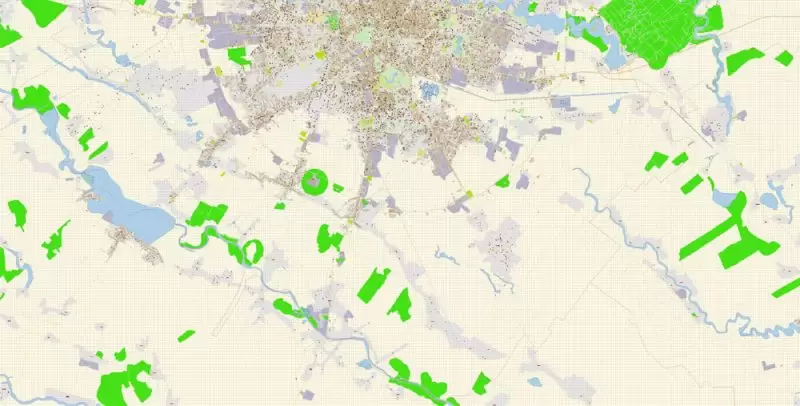 Bucharest Map Vector Exact City Plan detailed Street Map Adobe Illustrator in layers