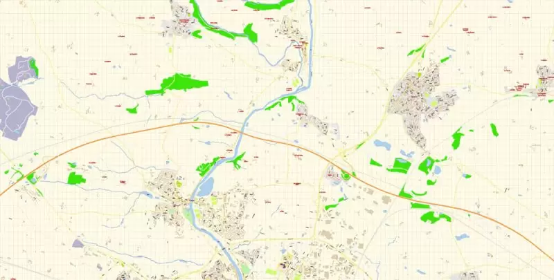 Laval Mayenne Map Vector Exact City Plan detailed Street Map Adobe Illustrator in layers
