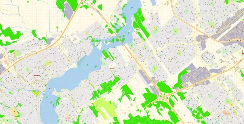 Laval Quebec Map Vector Exact City Plan detailed Street Map Adobe Illustrator in layers