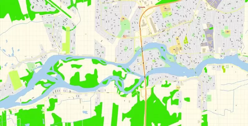 Laval Quebec Map Vector Exact City Plan detailed Street Map Adobe Illustrator in layers