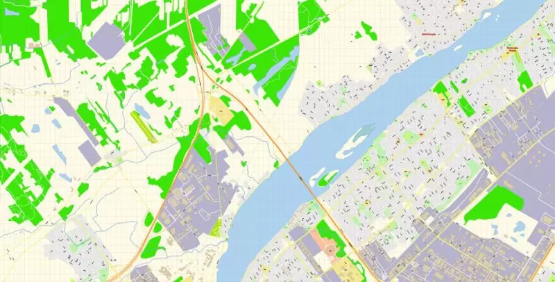 Laval Quebec Map Vector Exact City Plan detailed Street Map Adobe Illustrator in layers