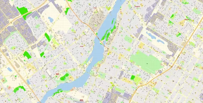 Laval Quebec Map Vector Exact City Plan detailed Street Map Adobe Illustrator in layers