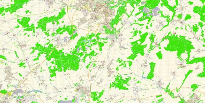 Luxembourg Map Vector Exact City Plan detailed Street Map Adobe Illustrator in layers