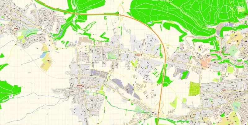Luxembourg Map Vector Exact City Plan detailed Street Map Adobe Illustrator in layers