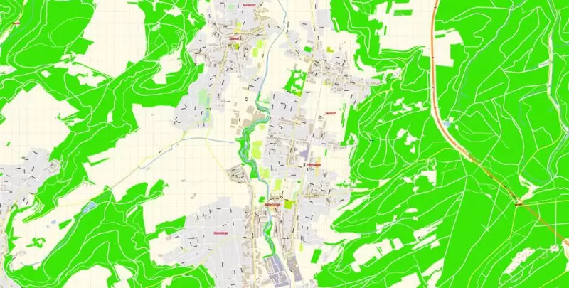 Luxembourg Map Vector Exact City Plan detailed Street Map Adobe Illustrator in layers