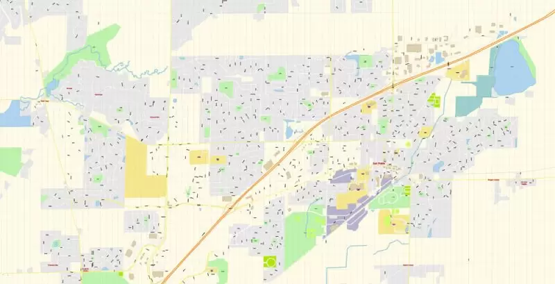 Madison Wisconsin Map Vector Exact City Plan detailed Street Map Adobe Illustrator in layers