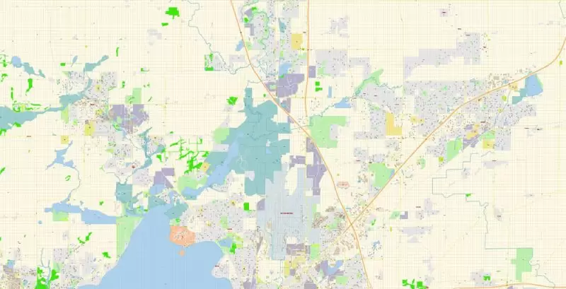 Madison Wisconsin Map Vector Exact City Plan detailed Street Map Adobe Illustrator in layers