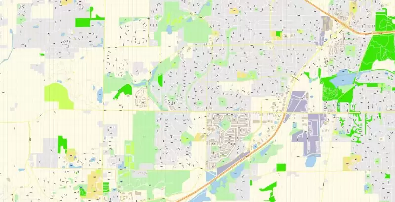 Madison Wisconsin Map Vector Exact City Plan detailed Street Map Adobe Illustrator in layers