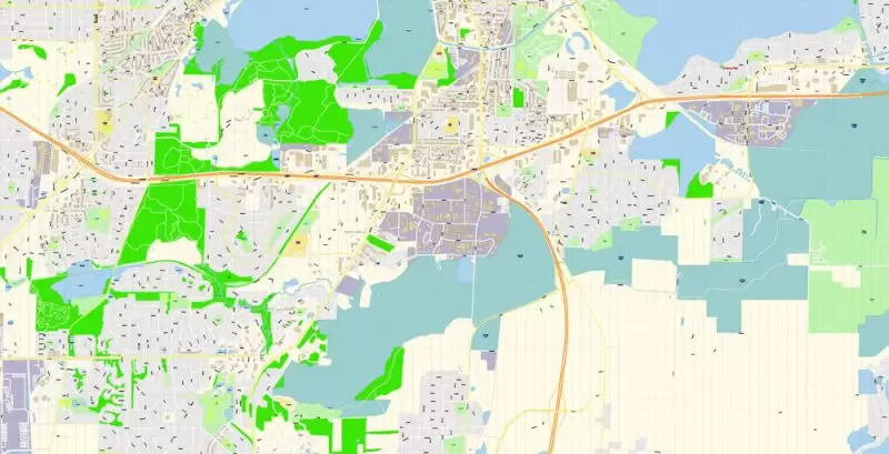 Madison Wisconsin Map Vector Exact City Plan detailed Street Map Adobe Illustrator in layers