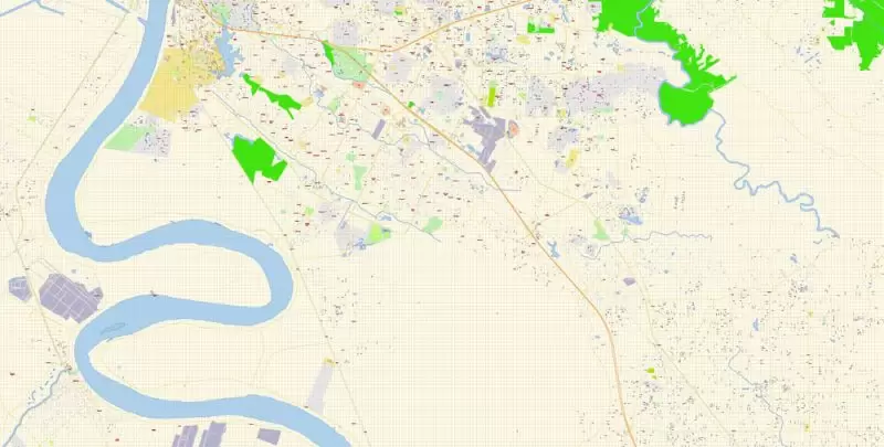 Baton Rouge PDF Map Vector Exact City Plan Louisiana detailed Street Map editable Adobe PDF in layers