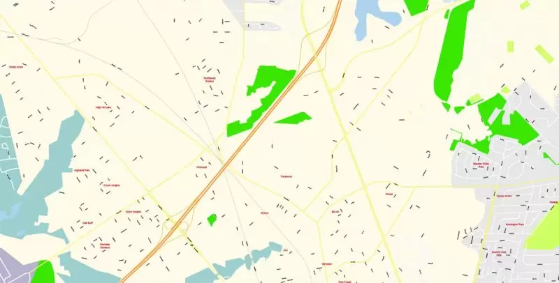 Brunswick + St. Simons Island PDF Map Vector Exact City Plan Georgia US detailed Street Map editable Adobe PDF in layers