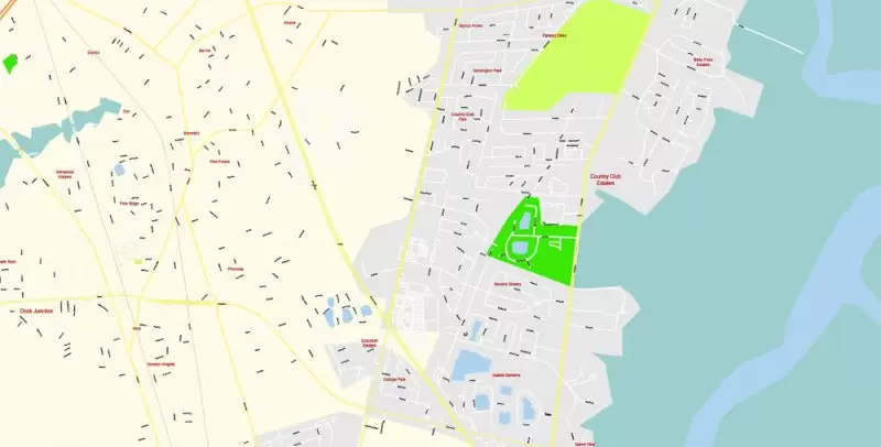 Brunswick + St. Simons Island PDF Map Vector Exact City Plan Georgia US detailed Street Map editable Adobe PDF in layers