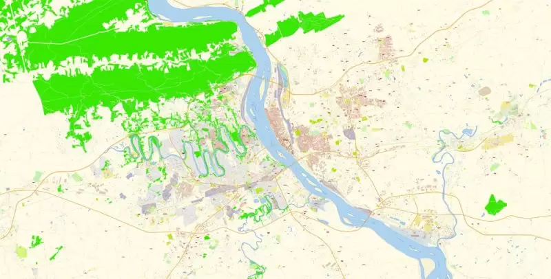 Harrisburg Metro Area PDF Map Vector Exact City Plan Pennsylvania US detailed Street Map editable Adobe PDF in layers