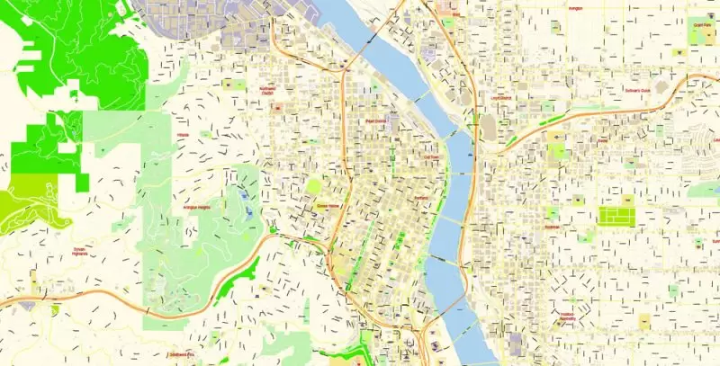 Hillsboro Large Area CDR Map Vector Exact City Plan Oregon US detailed Street Map editable CorelDRAW in layers