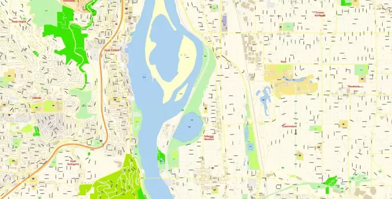 Hillsboro Large Area CDR Map Vector Exact City Plan Oregon US detailed Street Map editable CorelDRAW in layers