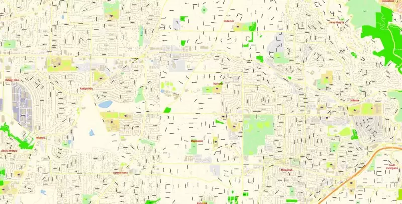 Hillsboro Large Area CDR Map Vector Exact City Plan Oregon US detailed Street Map editable CorelDRAW in layers