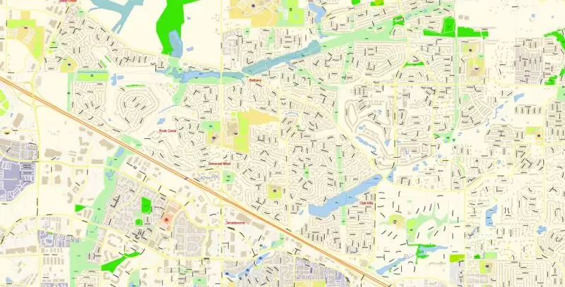 Hillsboro Large Area CDR Map Vector Exact City Plan Oregon US detailed Street Map editable CorelDRAW in layers
