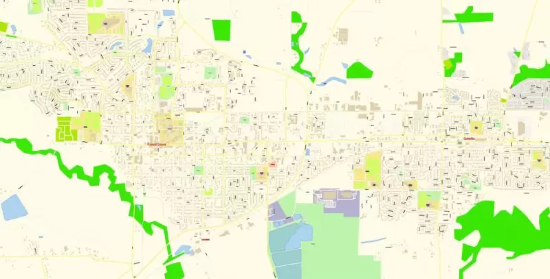 Hillsboro Large Area CDR Map Vector Exact City Plan Oregon US detailed Street Map editable CorelDRAW in layers