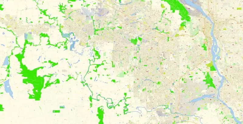 Hillsboro Large Area CDR Map Vector Exact City Plan Oregon US detailed Street Map editable CorelDRAW in layers