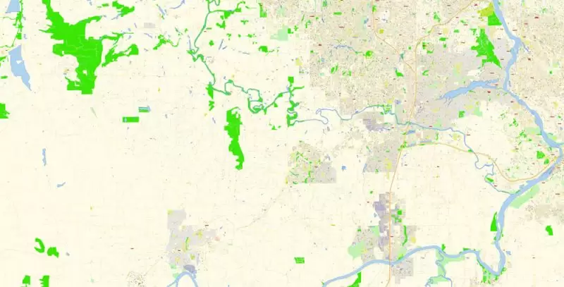 Hillsboro Large Area CDR Map Vector Exact City Plan Oregon US detailed Street Map editable CorelDRAW in layers
