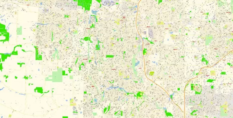 Hillsboro Large Area CDR Map Vector Exact City Plan Oregon US detailed Street Map editable CorelDRAW in layers